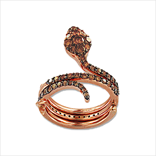 UNO E TRINO MAGIC SERPENTI RING ROSA